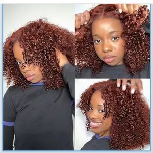 16 inch Afro Kinky Curly 13X4 Lace Front Wigs Human Hair Pre Plucked Pre Cut